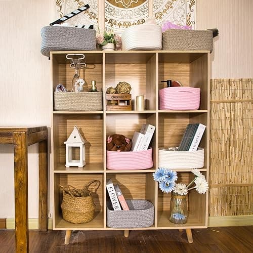QFLQFL Small Woven Storage Basket,Medium Storage Baskets,Mini Cotton Rope Basket,For Shelves,Nursery,Office,Bathroom,And More–Perfect For Organizing&Décor thumbnail 4