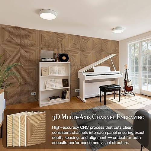 Soon Global Acoustical Wall Panels, 6-Piece 23.62 X 23.62 Inches Art Acoustic Panels, Decorative Acoustic Panels, Acoustic Wall Panels, Sound Absorbing Wall Art, Arcadian Vortex thumbnail 8