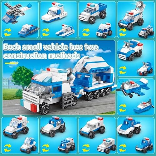 Sawaruita 30Pack Mini Cars Building Blocks Party Favors for Kids - Small Fire Truck,City Police Car,Construction Vehicle for Birthday Goodies Bag Filling, Classroom Prizes for Boys 6-12 thumbnail 9