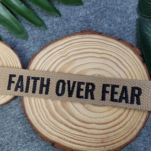 FAITH OVER FEAR embroidered keychain, Christian Gifts, Religious Gifts, Thanksgiving Gift thumbnail 4