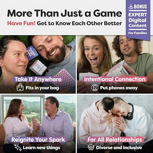 TALKING POINT CARDS Deepen Your Connection with 200 Fun & Engaging Conversation Cards for Couples - Build Intimacy, Strengthen Your Bond & Reignite Romance – Perfect Adult Card Game for Date Nights thumbnail 4