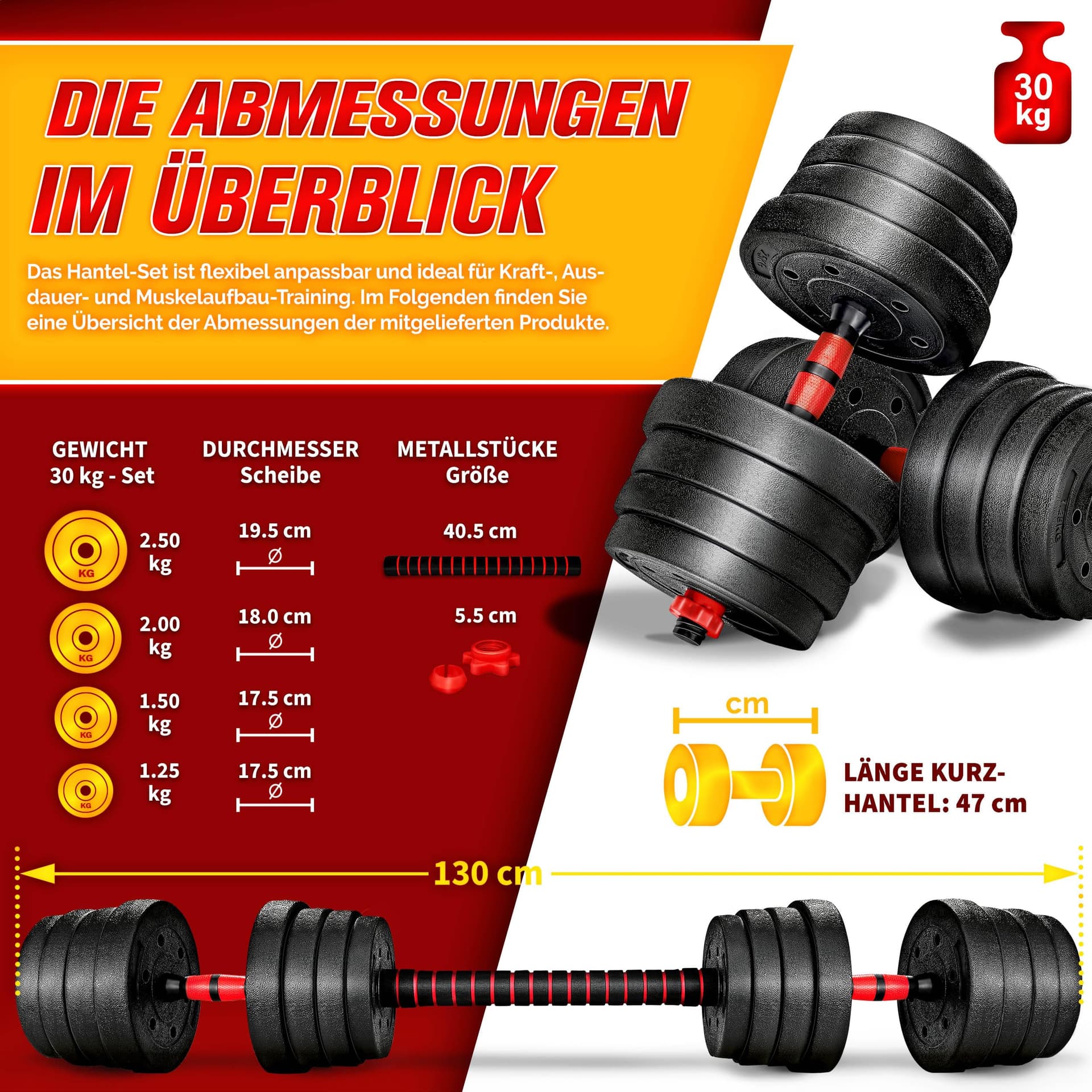 2-in-1 halterset, 15-40 kg, verstelbare halterset, korte halter en lange halter, stersluitingen en verbindingsbuis thumbnail 4