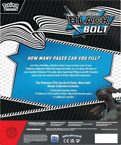 Pokemon TCG Scarlet & Violet 10.5 Black Bolt Binder Box thumbnail 2