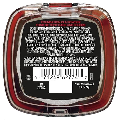 L'Oreal Paris Makeup Infallible Fresh Wear Foundation in a Powder, Up to 24H Wear, Waterproof, Porcelain, 0.31 oz. (Packaging May Vary) thumbnail 2