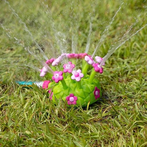 Melissa & Doug Sunny Patch Pretty Petals Flower Sprinkler Toy with Hose Attachment Toddler and Kids Outdoor Water Play Ages 3+ thumbnail 4