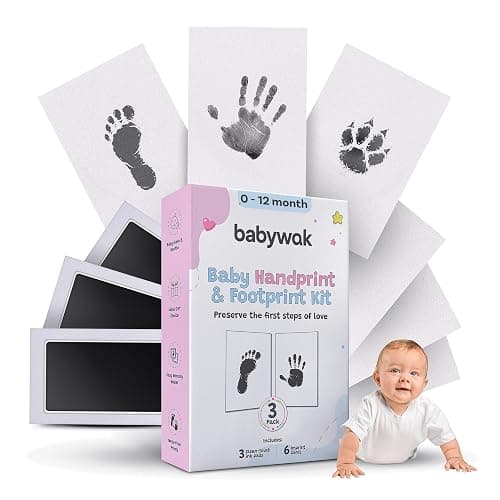 Baby Hand and Footprint Kit – Inkless Clean Touch, Non-Toxic for Newborn Skin, Keepsake for Boy or Girl, Inkless Footprint Kit for Babies, Dogs & Cats (Large (0–12 Months)) - Image 1