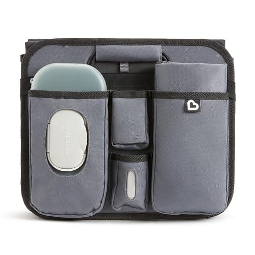Munchkin Out-n-About Trunk Organizer for SUVs and Cars with Portable Changing Pad and Wet Baby Wipes for Diaper Changes On-the-Go, Collapsible, Grey thumbnail 7