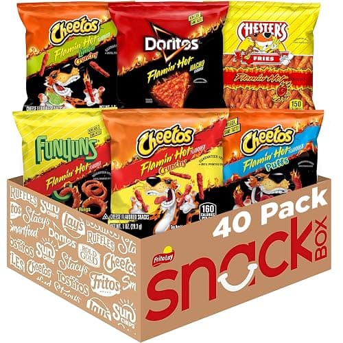 Frito-Lay Flamin' Hot Mix, Variety Pack, 3.34 Pounds, (Pack of 40), Packaging May Vary - Image 1