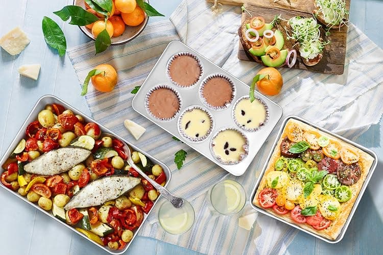 TeamFar Stainless Steel Bakeware Set of 8, Baking Roasting Toaster Oven Pans, Lasagna/Square/Round Cake Pan, Loaf Pan & Muffin Pan, Non-Toxic & Sturdy, Smooth & Dishwasher Safe thumbnail 5