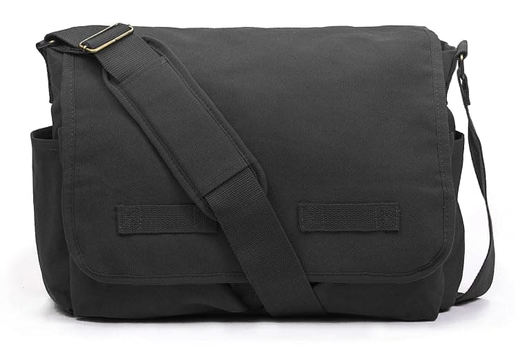 Sweetbriar Classic Vintage Messenger Bag - Original Heavyweight Cotton Canvas Shoulder Bag with Upgraded Features - Image 1