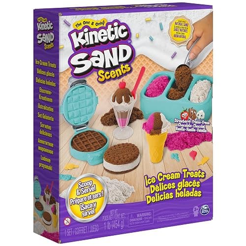 Kinetic Sand Scents, Ice Cream Treats Playset with 3 Colors Scented Play Sand & 6 Tools, Sensory Toys, Holiday Gifts & Stocking Stuffers for Kids Ages 3 and up thumbnail 9