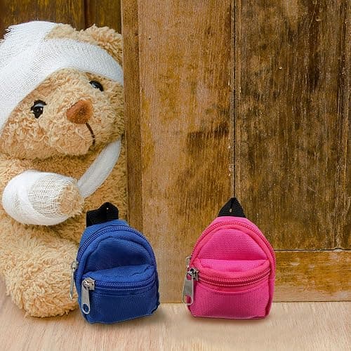 Skylety 10 Pcs Doll Backpacks Mini Doll Zipper Backpacks Girl Cute Dollhouse Accessory for Daily Supplies thumbnail 4