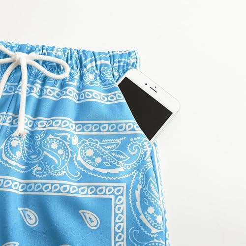 Eymitory Boy's Summer Boho Paisley Print Shorts Casual Kids Drawstring High Waisted Graphic Shorts with Pocket thumbnail 4