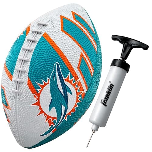 Franklin Sports NFL Team Footballs - Rubber Youth Mini Balls for All Teams - Kids 8.5" Football + Air Pump Sets - Official NFL Licensed - Image 1