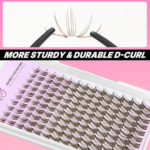 VEYESBEAUTY Brown Lashes Extension Kit Lash Clusters Colored Manga 8-16mm | Newbie's Five-Second DIY Individual Eyelashes Volume Cluster Lashes Mix Length Tray Cils Extension thumbnail 4