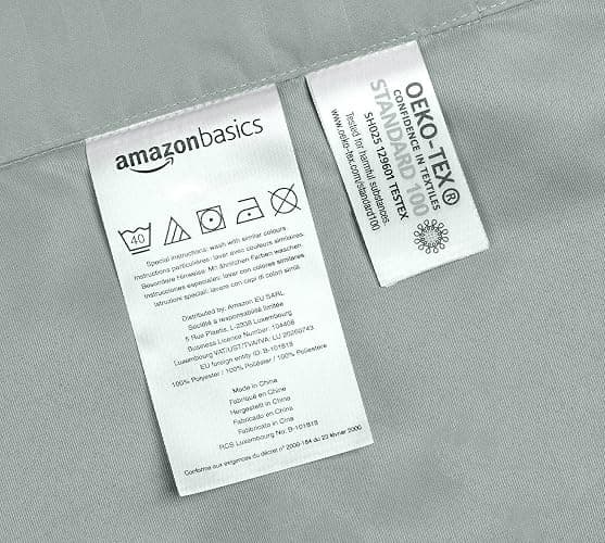 Amazon Basics Set copripiumino Singolo in microfibra, 2 pezzi, copripiumino da 135 x 200 cm e 1 federa da 80 x 80 cm, Grigio Scuro, a righe thumbnail 6