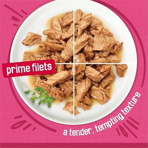 Purina Friskies Prime Filets Cat Food Variety Pack, 40 Pack 5.5 oz Cans | Surfin' and Turfin' wet cat food favorites in a savory gravy, made with real meat, poultry and seafood thumbnail 4