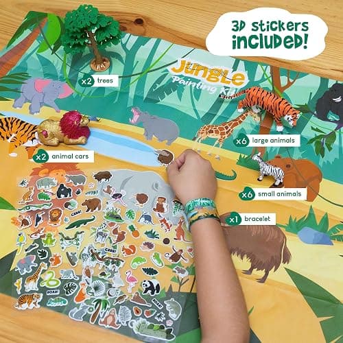 BONNYCO Animal Toys for Kids Painting Kit with 16 Figurines. Animal Kids Crafts 4-8 with Glow in the Dark, Safari Gifts for Boys and Girls. Boy Toys 3 4 5 6 7 8 9 10, Years Old Birthday Christmas thumbnail 6