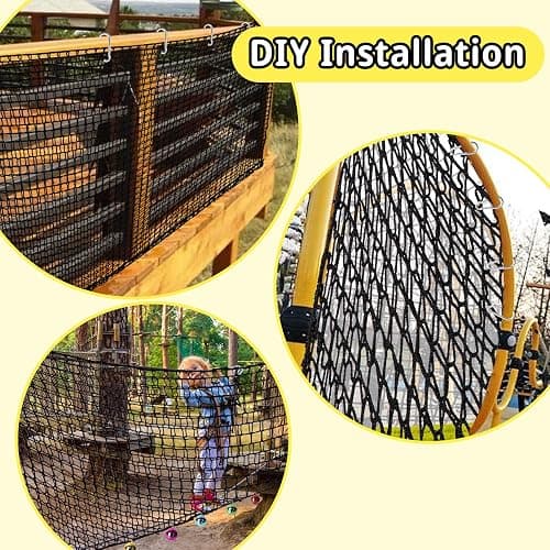 Toriexon Climbing Cargo Net 9.8' x 9.8', Double Layers Playground Safety Net, with Storage Bag Climbing Net for Kids Outdoor Treehouse thumbnail 8