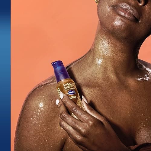 Vaseline Illuminate Me Shimmering Body Oil Created for Melanin Rich Skin, Illuminates Skin with Finishing Touch of Shimmer for Glowing Skin 3.3 oz thumbnail 8
