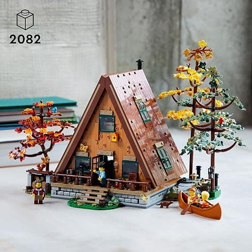 LEGO Ideas A-Frame Cabin 21338 Collectible Display Set, Buildable Model Kit for Adults, Gift for Nature and Architecture Lovers, Includes 4 Customizable Minifigures and 11 Animal Figures thumbnail 3