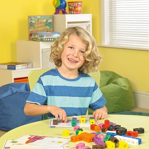 Learning Resources Kit Cubes MathLink – 100 Cubes Colorés + 30 Activités – Apprentissage des Maths Dès 4 Ans – Tri, Formes, Calcul – Idée Cadeau Éducatif thumbnail 2