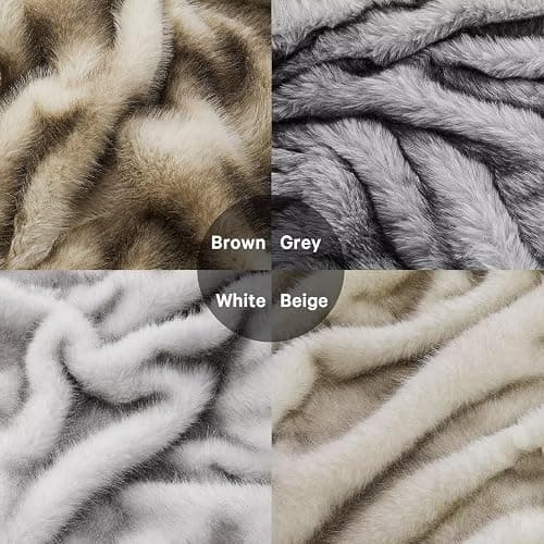 Faux Fur Heated Electric Blanket Throw, 50"X60" Heating Blanket Gifts for Women Mom Winter Warming Warm Luxury Super Cozy Fuzzy Heavy Plush Fluffy Decor, 10 Heat Levels 8H Auto Off,White thumbnail 8