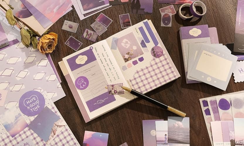 348 Pcs Scrapbooking Supplies Kit, Vintage Aesthetic Scrapbook Kit for Bullet Junk Journal, Stationery, A6 Grid Notebook, DIY Journaling Supplies, Birthday Craft Gift for Teen Girl Kid Women thumbnail 8
