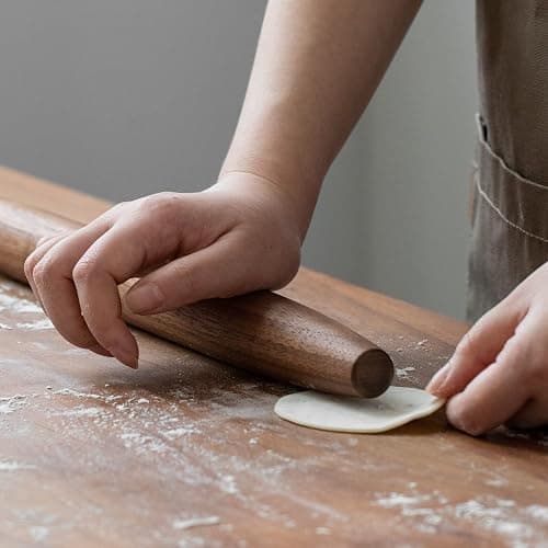 Muso Wood Decorative French Rolling Pins for Baking,Wooden Rolling Pin,Pastry Pizza Dough Roller (Walnut 15-3/4 Inch) thumbnail 7