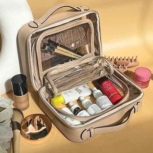 JAZD Clear Makeup Bag Toiletry Bag for Women Cosmetic Case Large Capacity Travel Make Up Bag Organizer Transparent Storage Compartment TSA Approved thumbnail 3