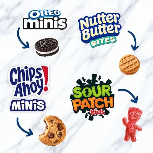 OREO Mini Cookies, CHIPS AHOY! Mini Cookies, SOUR PATCH KIDS Candy & Nutter Butter Bites & Candy Variety Pack, 32 Snack Packs | OREO & CHIPS AHOY! Minis Cookies, SOUR PATCH KIDS Candy & NUTTER BUTTER Bites, Individually Wrapped thumbnail 4