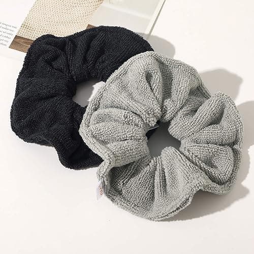 Ivyu Microfiber Hair Drying Scrunchies Towel Fiber Large Big Scrunchie for Curl Hair for Shower Wet Anti Frizz Hair Products Absorbent Fast Terry Cloth Sleep Scrunchy thumbnail 6