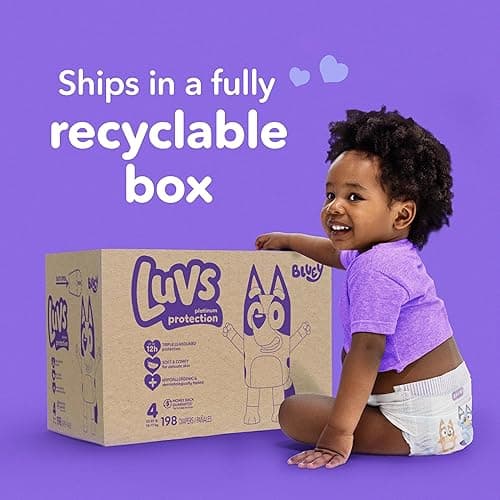 Luvs Size 1 Baby Diapers, Platinum Protection Bluey Diapers for Day & Night, Size 1, 294 Count (Packaging May Vary) thumbnail 10