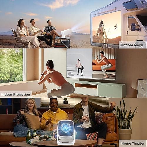 Mini Projector, Portable Outdoor Projector 4K Supported, Short Throw Movie Projector Compatible with Smartphone, TV Stick, Laptop, Game Consoles - Standard thumbnail 7