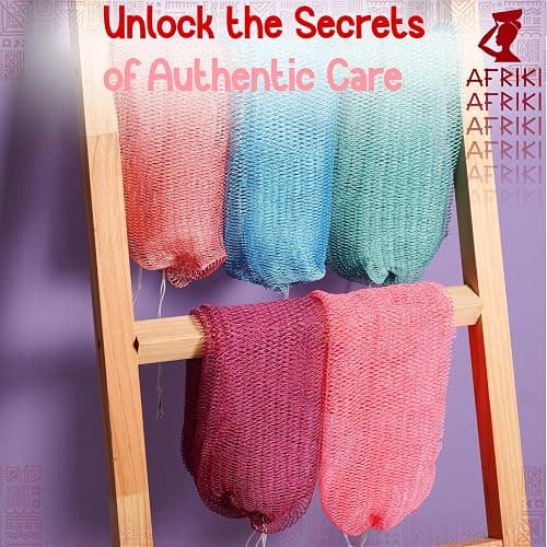 AFRIKI African Net Sponge – Exfoliating Body Scrubber, Black Owned & Rooted in Africa, All Skin Types | 45 in Long (Rose Gold) thumbnail 7