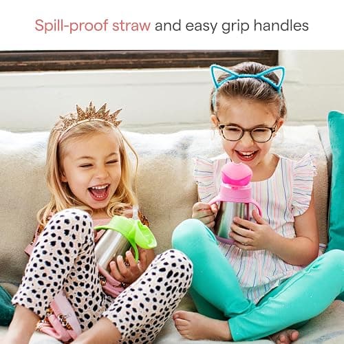 Munchkin Cool Cat Sippy Cup with Straw for Toddlers, Stainless Steel Straw Cup, 8 Ounce, Blue thumbnail 5