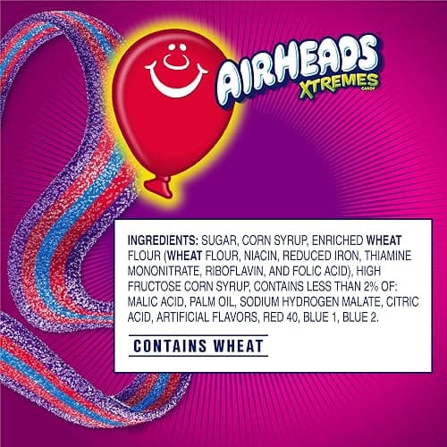Airheads Xtremes Belts Holiday Sweetly Sour Candy, Very Berry, Christmas Stocking Stuffers for Adults & Kids, Non-Melting, Candy for Christmas Bulk Party Bag, 2 oz (Pack of 18) thumbnail 3