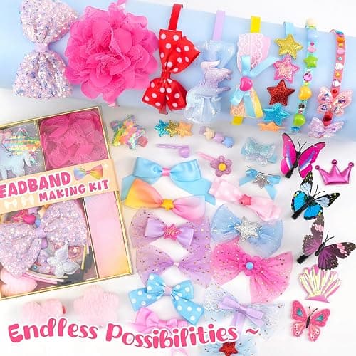 yasest Arts and Crafts Kit for Girls - DIY Headband Making Kit for Girls, 89pcs Fashion Hair Accessories Set, Art & Craft Gift for Kids 6-8 - Ideal Gifts for 5 6 7 8-12 Year Old Girl thumbnail 6