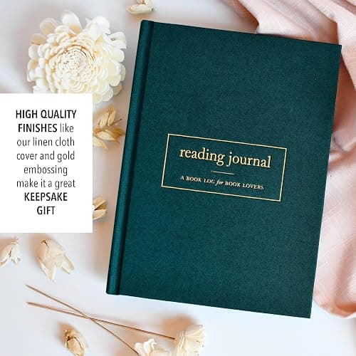 Duncan & Stone Reading Journal for Book Lovers, Daily Log, Teal, 120pg | Linen-bound 120-page reading log to track books read & reviews; an ideal book lover & reader gift for women thumbnail 4
