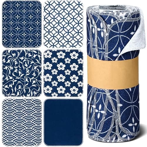 Noveread 36 Pack Japanese Reusable Cleaning Cloths Washable Cotton Kitchen Towels for Home (Blue) - Image 1