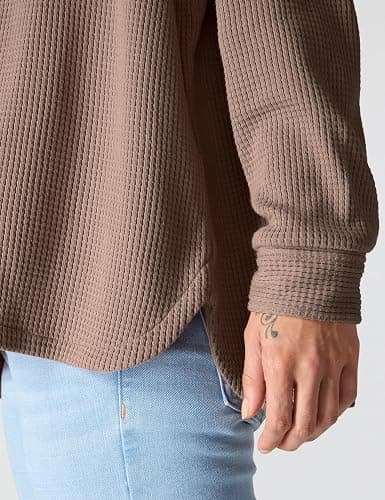 Carhartt Women's Oversized-fit Heavyweight Waffle Knit Shirt thumbnail 4