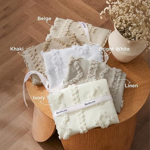 Bedsure Tufted Boho Comforter Set Queen Size - Beige Boho Bed Set, GentleSoft™ 3 Pieces Farmhouse-Style Embroidery Bedding, Gifts for Woman, Soft Jacquard Kids' Queen Comforter for All Seasons thumbnail 5