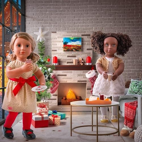 Our Generation – 18-inch Doll Accessories – Dollhouse Furniture – Fireplace & Christmas Tree – Holiday Decor Set – Pretend Play 3+ Years – Holiday Celebration thumbnail 7
