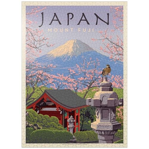 MyPuzzle Japan: Mount Fuji, Vintage Poster - Premium 1000 Piece Jigsaw Puzzle for Adults - Image 1