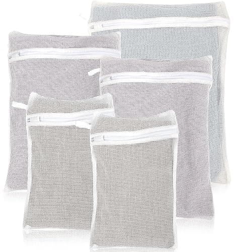 5-Piece Organic Cotton Laundry Bags with Zipper and Hanging Loop, 3 Sizes (S, M, L) Mesh Laundry Bag, Durable Cotton Mesh Laundry Bag for Delicate Underwear and Socks. - Image 1