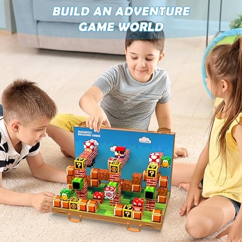Magnetic Blocks, Build 3D Magnet Building Toys World with Magnetic Tiles, Foldable Magnet Board, STEM Sensory Toy for Kids, Toy Building Sets Gifts for Age 3 4 5 6-10 Year Old Boys Girls thumbnail 7