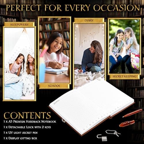 Harry Potter Secret Diary, Magical and Fun Diary with Lock, Keys, and Invisible Ink Pen, Stylish Journal for Everyday Writing, Gifts for Girls and Boys thumbnail 6