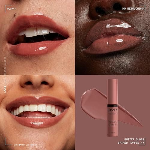 NYX PROFESSIONAL MAKEUP Butter Gloss Brown Sugar, Non-Sticky Lip Gloss - Pack Of 3 (Sugar High, Spiked Toffee, Butterscotch) thumbnail 6