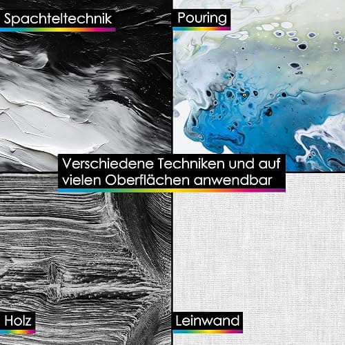 OfficeTree Acrylfarbe Weiß 500ml - Acrylfarbe Wasserbasis Weiß - White Acrylic Paint für Acrylmalerei, Hobbykünstler - Weiße Acrylfarbe Ideal zum Mischen thumbnail 6