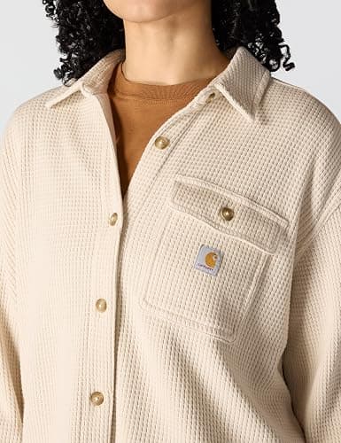 Carhartt Women's Oversized-fit Heavyweight Waffle Knit Shirt thumbnail 4